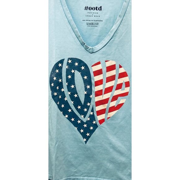 Parisian Urban Ware patriotic blue tee t-shirt cotton - Picture 3 of 6